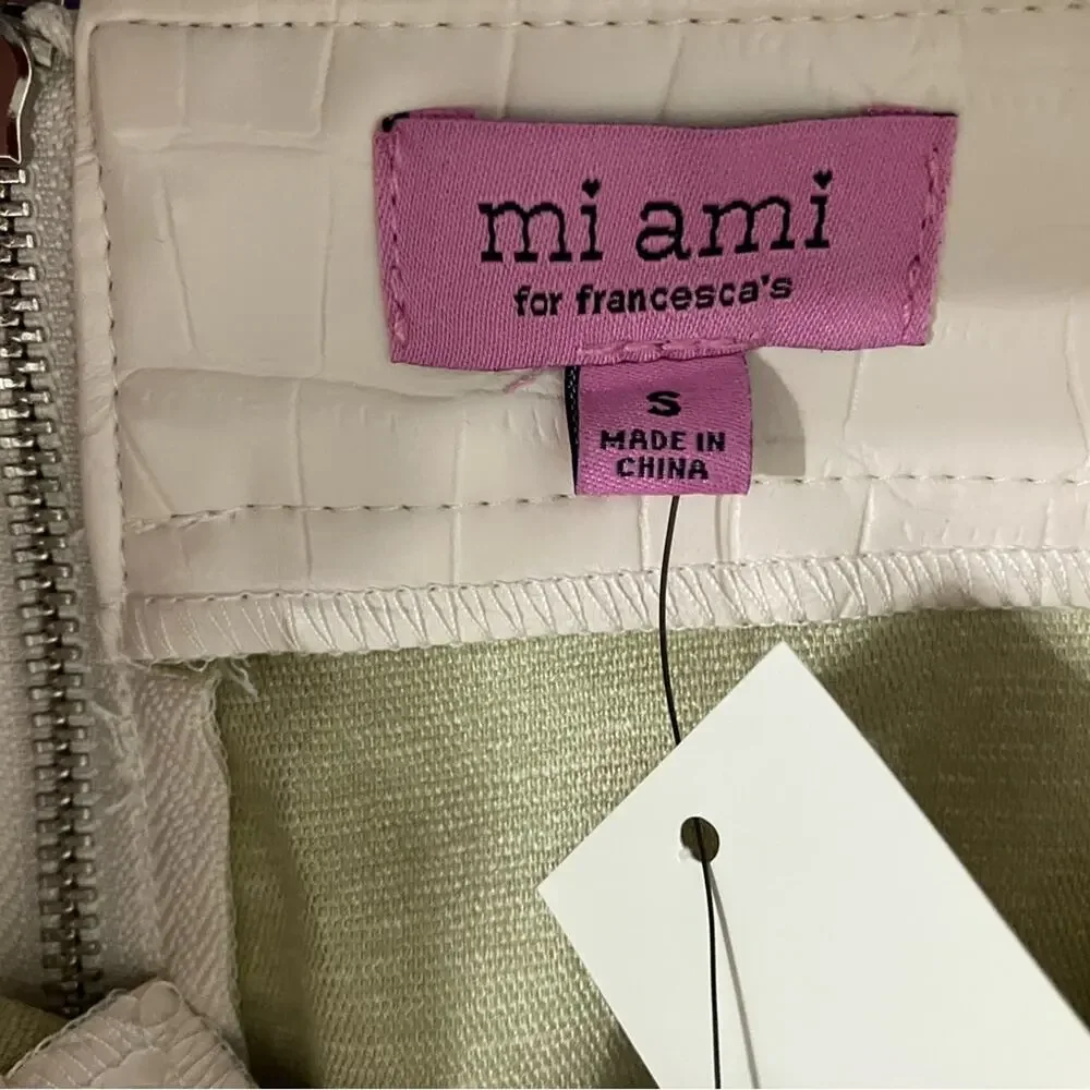 Miami off Cream  snakeskin Embossed Mini Skirt NWT Small